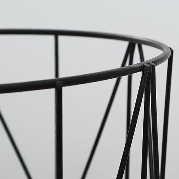 Contemporary Scandinavian Solid Wood Round Top Iron Frame Coffee Table For Living Room