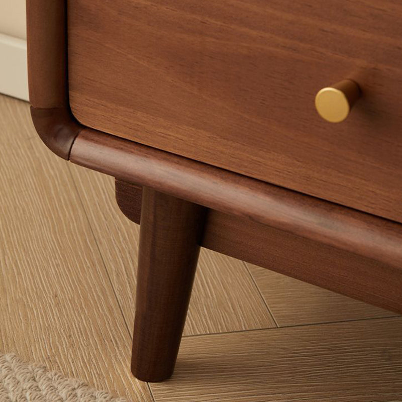 Table de chevet traditionnelle japonaise carrée en bois massif avec tiroir de rangement à 2 niveaux pour chambre 