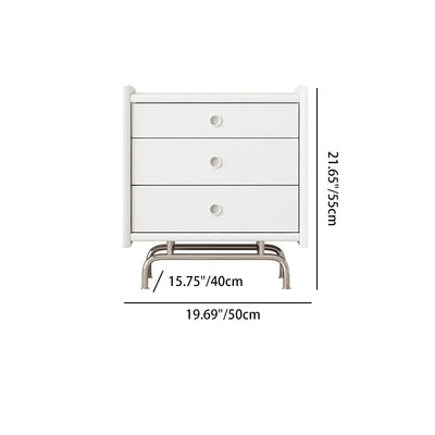 Mesita de noche de madera maciza de cubo de simplicidad moderna con 3 cajones para dormitorio 