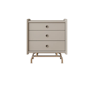 Mesita de noche de madera maciza de cubo de simplicidad moderna con 3 cajones para dormitorio 