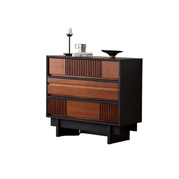 Table console étroite rectangulaire en bois massif traditionnel français avec armoire de rangement et 3 tiroirs pour l&