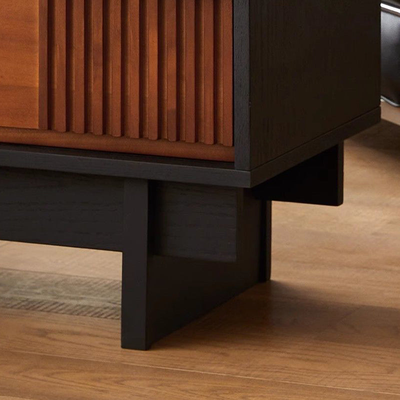 Table console étroite rectangulaire en bois massif traditionnel français avec armoire de rangement et 3 tiroirs pour l&