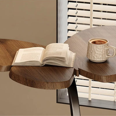 Zeitgenössischer kreativer Schmetterling Massivholzplatte Eisen Beistelltisch für das Wohnzimmer 