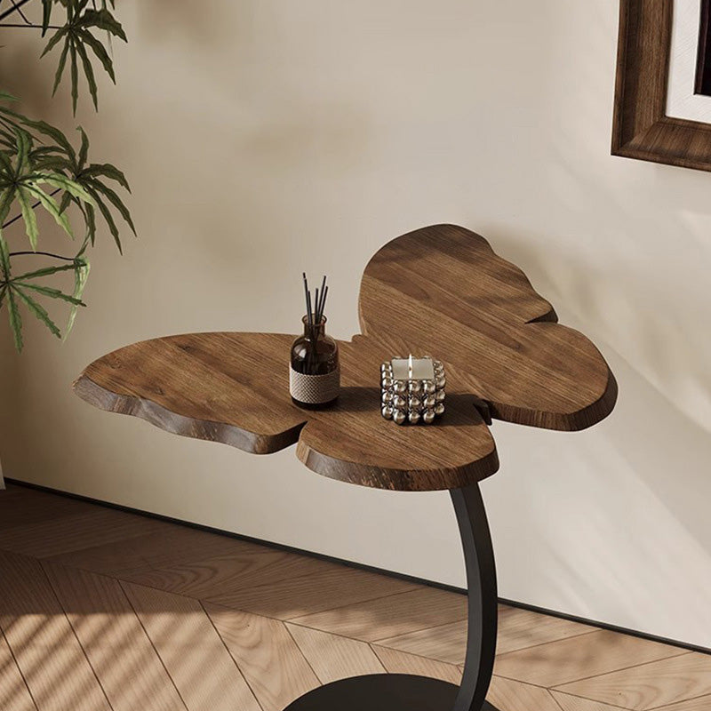 Zeitgenössischer kreativer Schmetterling Massivholzplatte Eisen Beistelltisch für das Wohnzimmer 