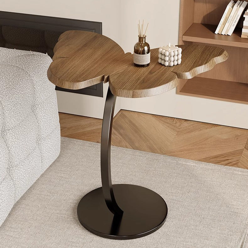 Zeitgenössischer kreativer Schmetterling Massivholzplatte Eisen Beistelltisch für das Wohnzimmer 