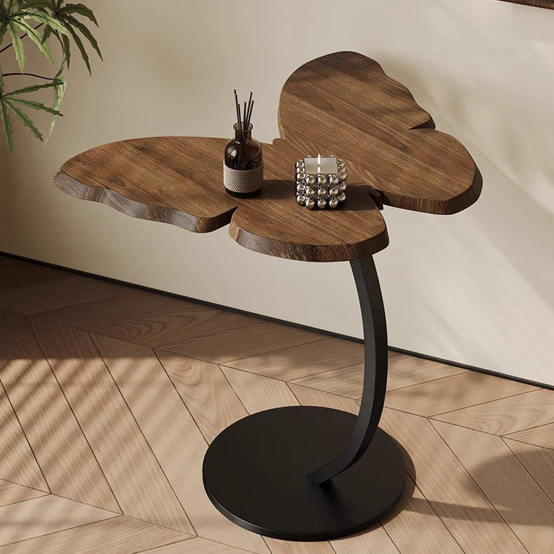 Zeitgenössischer kreativer Schmetterling Massivholzplatte Eisen Beistelltisch für das Wohnzimmer 