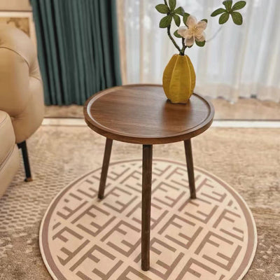 Traditioneller japanischer runder Massivholztisch für das Wohnzimmer 