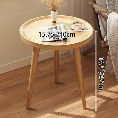 Traditioneller japanischer runder Massivholztisch für das Wohnzimmer 