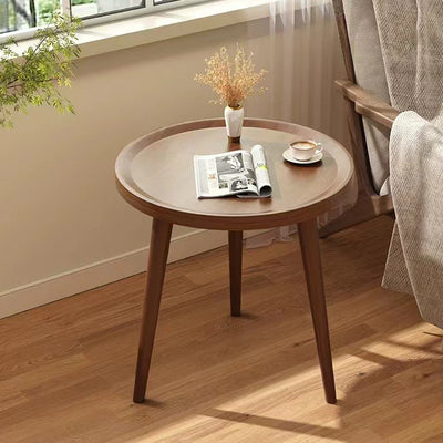 Traditioneller japanischer runder Massivholztisch für das Wohnzimmer 