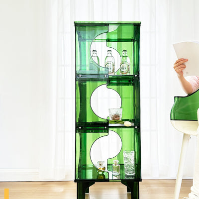 Contemporary Scandinavian PC Sideboard Storage Rack Display Stand 2/3/4-Shelf For Living Room