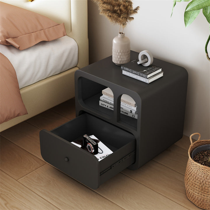 Cube de Simplicité Contemporaine Table de Nuit en Bois Massif 1-Tiroir Pour Chambre 