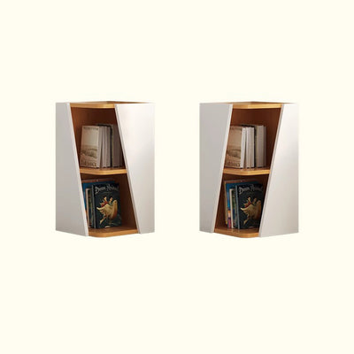 Estantería de esquina compacta de madera maciza triangular minimalista moderna de 2/4/6 niveles para almacenamiento en el hogar u oficina 