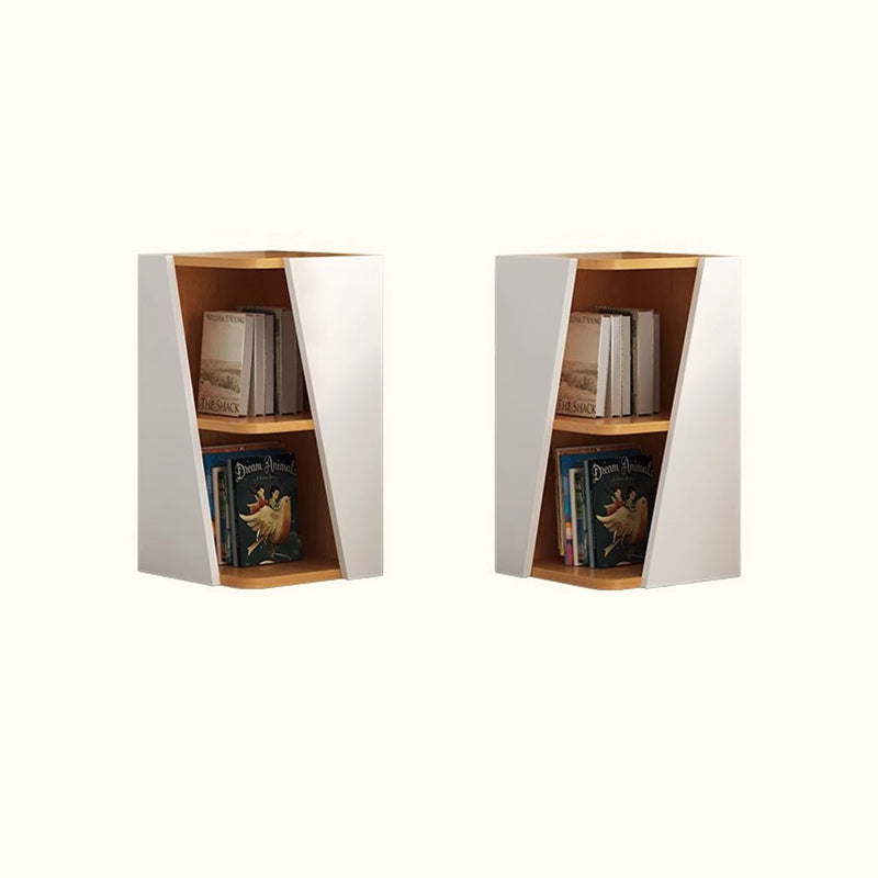 Estantería de esquina compacta de madera maciza triangular minimalista moderna de 2/4/6 niveles para almacenamiento en el hogar u oficina 