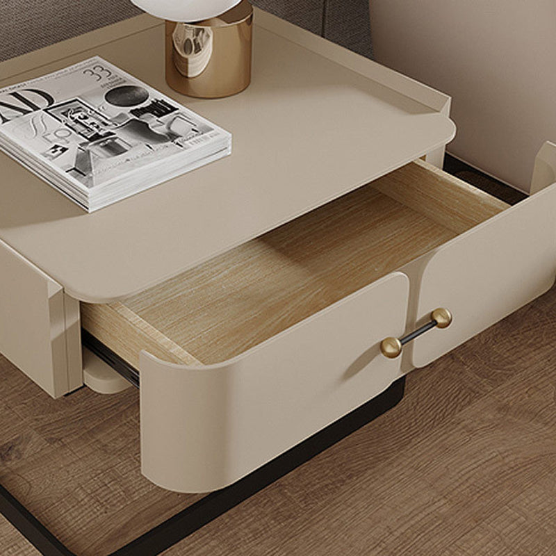 Moderner Mid-Century Rechteckiger Umweltfreundlicher Nachttisch aus Kohlenstoffstahl mit 1 Schublade für das Schlafzimmer 