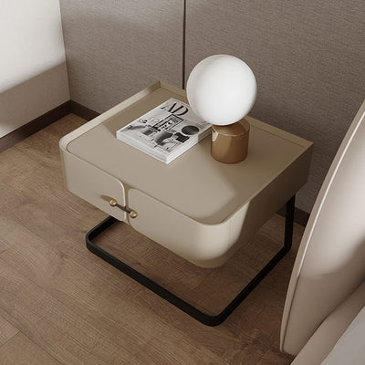 Moderner Mid-Century Rechteckiger Umweltfreundlicher Nachttisch aus Kohlenstoffstahl mit 1 Schublade für das Schlafzimmer 