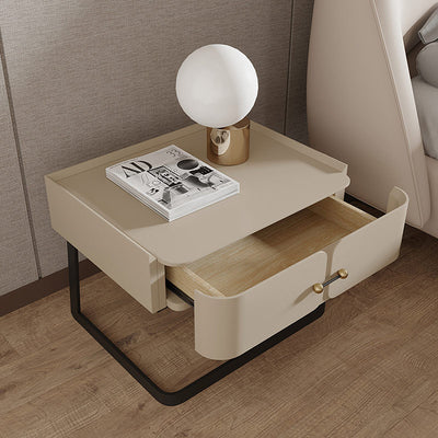 Moderner Mid-Century Rechteckiger Umweltfreundlicher Nachttisch aus Kohlenstoffstahl mit 1 Schublade für das Schlafzimmer 