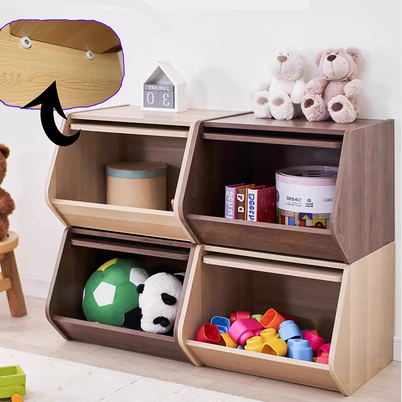 Contemporary Nordic Solid Wood Modular Cube Storage Cabinet Books Toys & Snacks Multi-Layer Organizer With Doors For Bedroom & Living Room