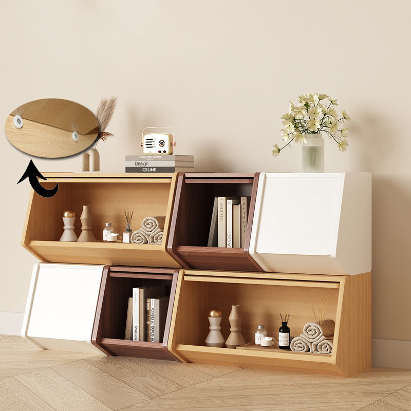Contemporary Nordic Solid Wood Modular Cube Storage Cabinet Books Toys & Snacks Multi-Layer Organizer With Doors For Bedroom & Living Room