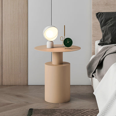 Modern Minimalist Iron Geometric Cylinder Coffee Table For Living Room