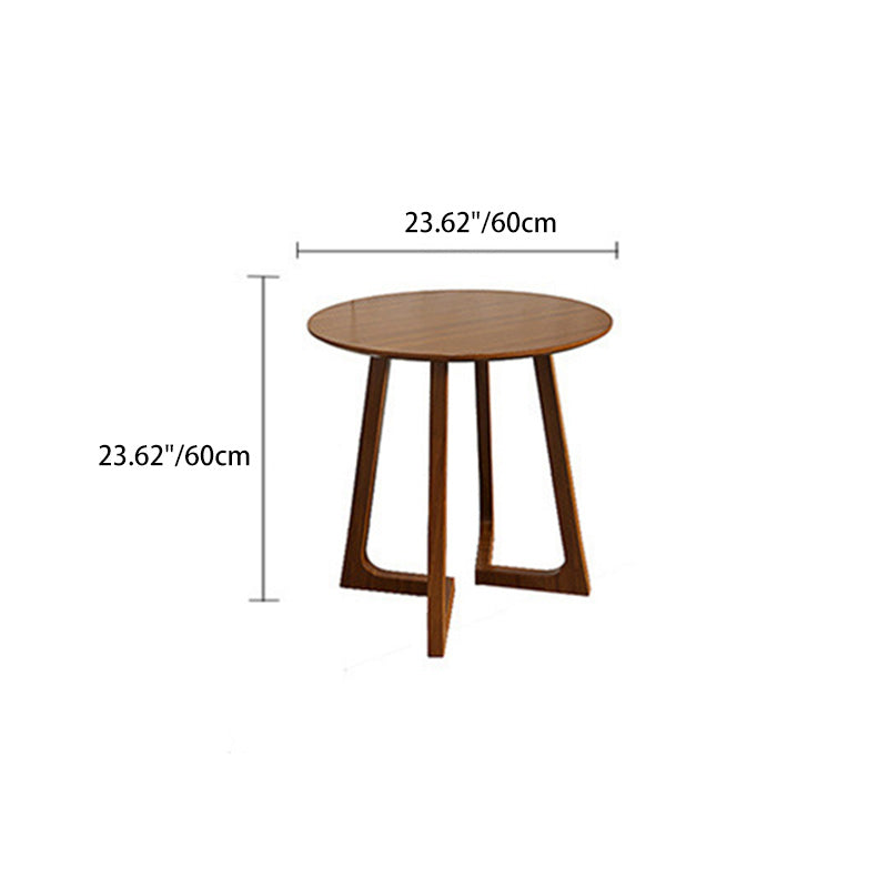 Traditional Japanese Rubberwood Iron Round Top Iron Side Table For Dining Room