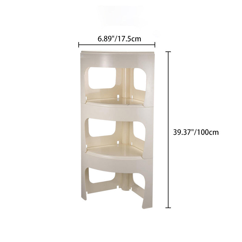 Zeitgenössischer skandinavischer modularer Endtisch in Fächerform aus Kunststoff mit austauschbaren Abschnitten, 3-stufig für das Wohnzimmer 