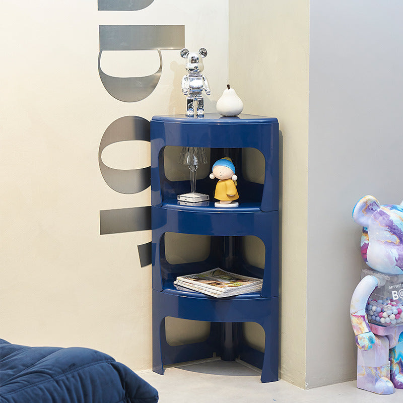 Zeitgenössischer skandinavischer modularer Endtisch in Fächerform aus Kunststoff mit austauschbaren Abschnitten, 3-stufig für das Wohnzimmer 