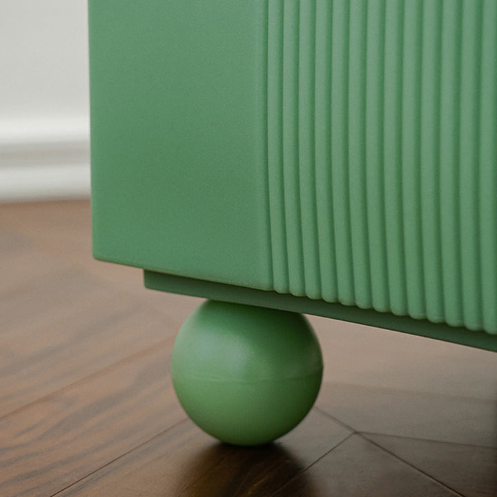 Modern Mid-Century Cube PE Nightstand 2-Drawer For Bedroom