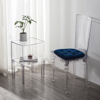 Moderner Mid-Century-Acryl-Rechteckiger Nachttisch mit 1/2-stufigen Ablagefächern für das Schlafzimmer 