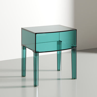 Moderner Mid-Century-Acryl-Rechteckiger Nachttisch mit 1/2-stufigen Ablagefächern für das Schlafzimmer 