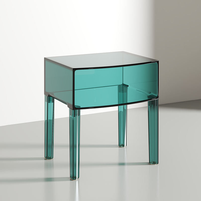 Moderner Mid-Century-Acryl-Rechteckiger Nachttisch mit 1/2-stufigen Ablagefächern für das Schlafzimmer 