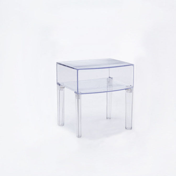 Moderner Mid-Century-Acryl-Rechteckiger Nachttisch mit 1/2-stufigen Ablagefächern für das Schlafzimmer 