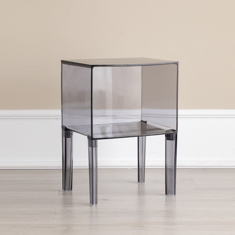 Moderner Mid-Century-Acryl-Rechteckiger Nachttisch mit 1/2-stufigen Ablagefächern für das Schlafzimmer 