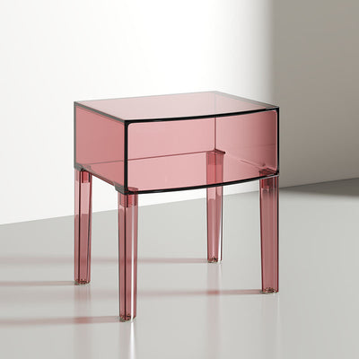 Moderner Mid-Century-Acryl-Rechteckiger Nachttisch mit 1/2-stufigen Ablagefächern für das Schlafzimmer 