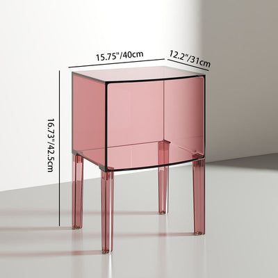 Moderner Mid-Century-Acryl-Rechteckiger Nachttisch mit 1/2-stufigen Ablagefächern für das Schlafzimmer 