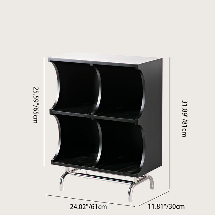 Contemporary Simplicity Rectangular MDF Stainless Steel Multi-functional Storage Unit 1/2-Tier Storage Cabinet For Living Room