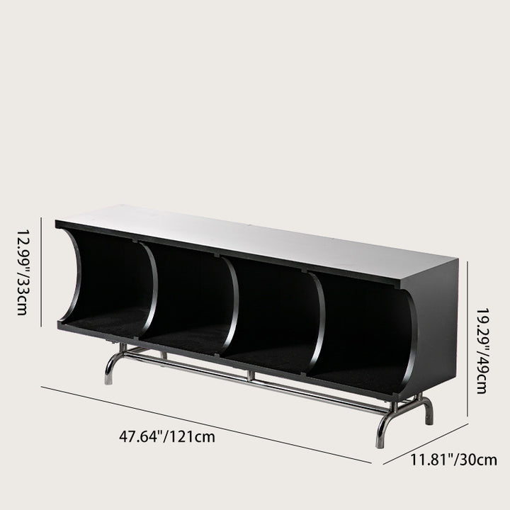 Contemporary Simplicity Rectangular MDF Stainless Steel Multi-functional Storage Unit 1/2-Tier Storage Cabinet For Living Room