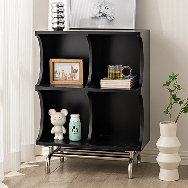 Contemporary Simplicity Rectangular MDF Stainless Steel Multi-functional Storage Unit 1/2-Tier Storage Cabinet For Living Room