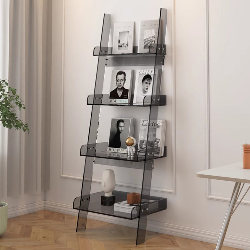 Moderner minimalistischer Acryl-Aufbewahrungs- und Präsentationsständer für Zeitschriften, 4-stufige Aufbewahrungsregale für das Wohnzimmer 