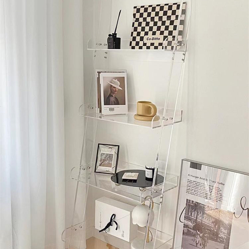 Moderner minimalistischer Acryl-Aufbewahrungs- und Präsentationsständer für Zeitschriften, 4-stufige Aufbewahrungsregale für das Wohnzimmer 