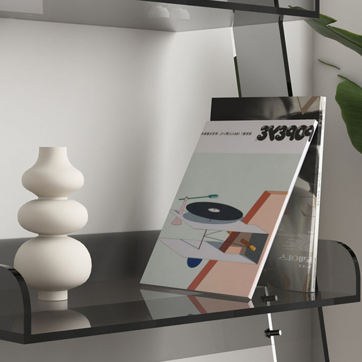 Moderner minimalistischer Acryl-Aufbewahrungs- und Präsentationsständer für Zeitschriften, 4-stufige Aufbewahrungsregale für das Wohnzimmer 