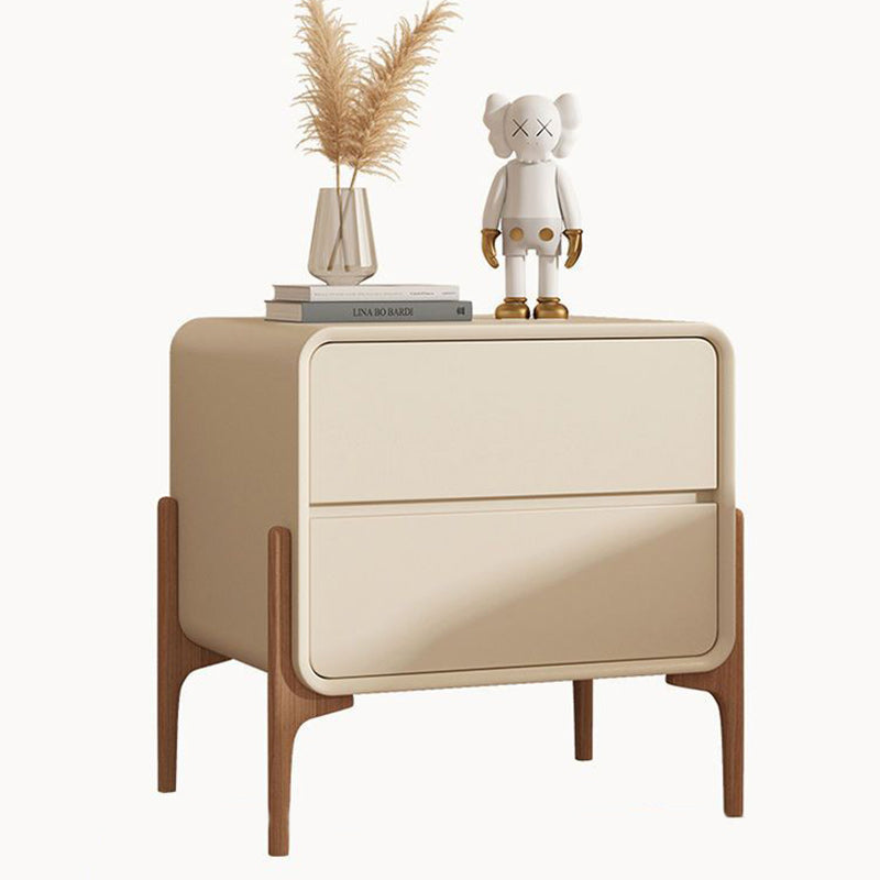 Tiroirs de rangement contemporains scandinaves rectangulaires en bois massif à 2 niveaux pour chambre 
