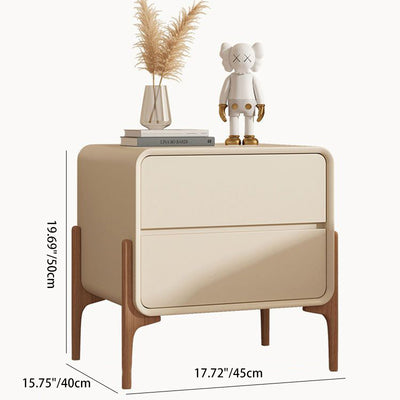 Tiroirs de rangement contemporains scandinaves rectangulaires en bois massif à 2 niveaux pour chambre 