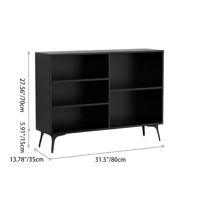 Buffet de rangement contemporain nordique rectangulaire en bois massif multi-fonctionnel avec étagère de présentation 5/7-casiers pour salon 