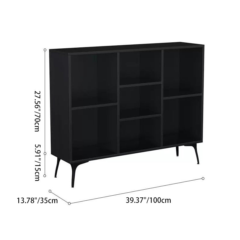 Buffet de rangement contemporain nordique rectangulaire en bois massif multi-fonctionnel avec étagère de présentation 5/7-casiers pour salon 