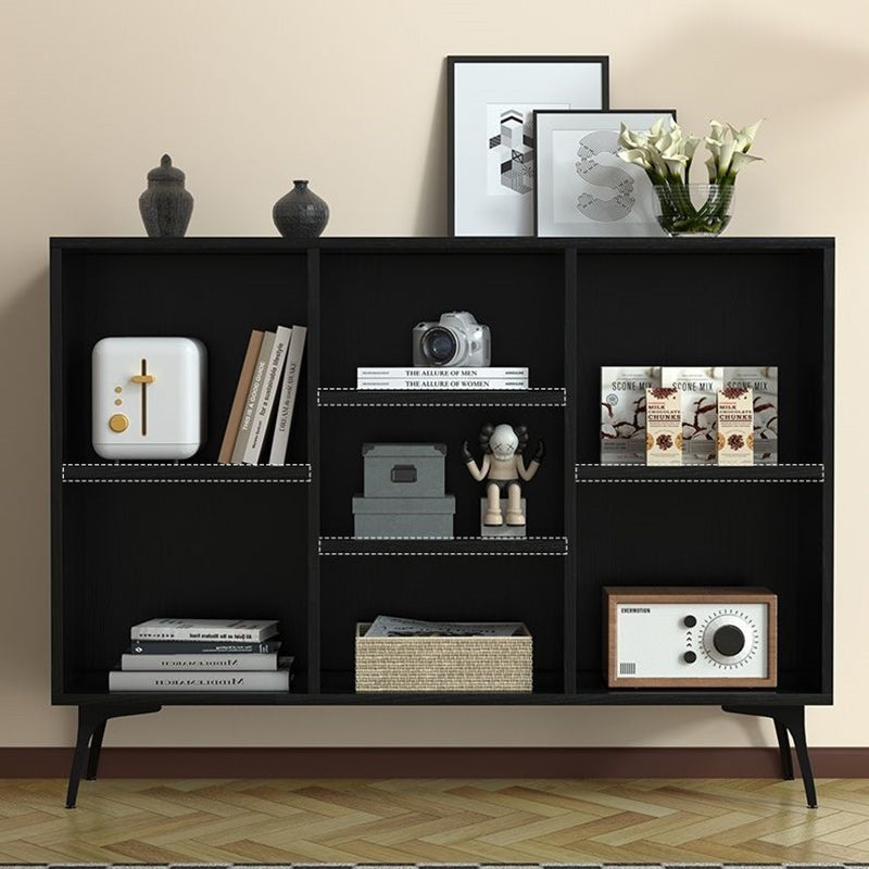 Buffet de rangement contemporain nordique rectangulaire en bois massif multi-fonctionnel avec étagère de présentation 5/7-casiers pour salon 