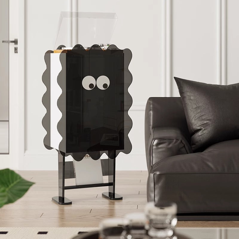 Contemporary Creative Cookie Robot Acrylic Side Table 2-Tier Storage Cabinets For Living Room