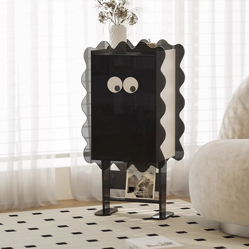 Contemporary Creative Cookie Robot Acrylic Side Table 2-Tier Storage Cabinets For Living Room