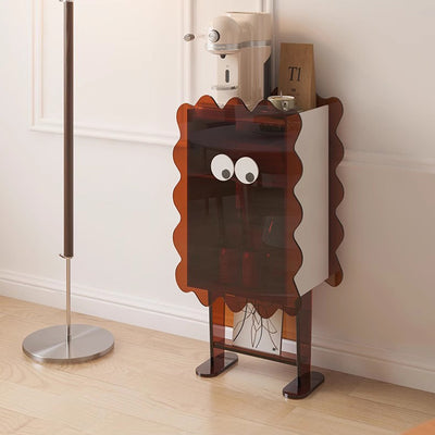 Table d'appoint en bois massif acrylique robot créatif contemporain avec armoires de rangement à 2 niveaux pour salon 