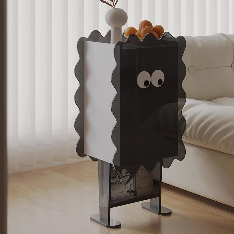 Contemporary Creative Cookie Robot Acrylic Side Table 2-Tier Storage Cabinets For Living Room
