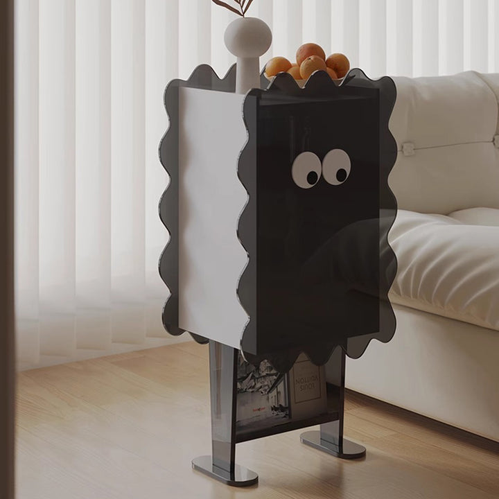Contemporary Creative Cookie Robot Acrylic Side Table 2-Tier Storage Cabinets For Living Room